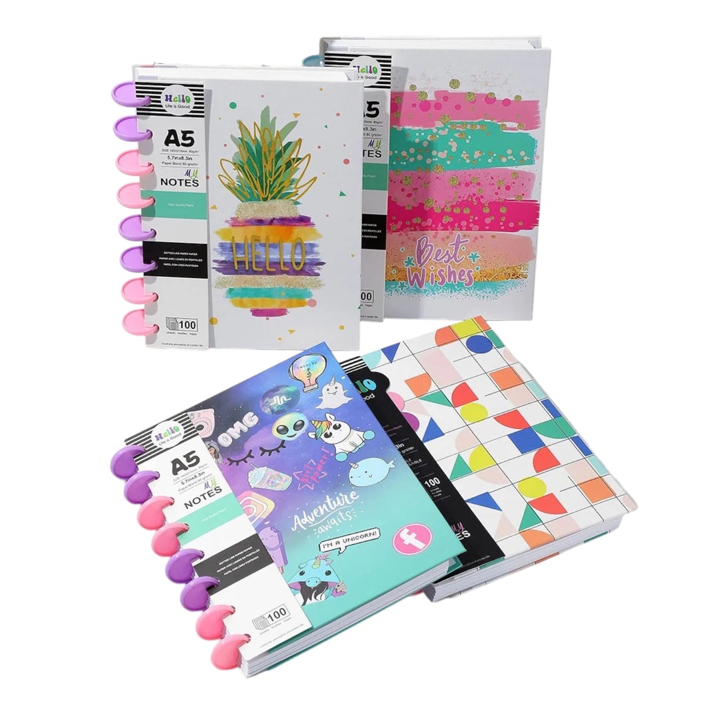 CUADERNO CON DISCOS A5 TAPA DURA