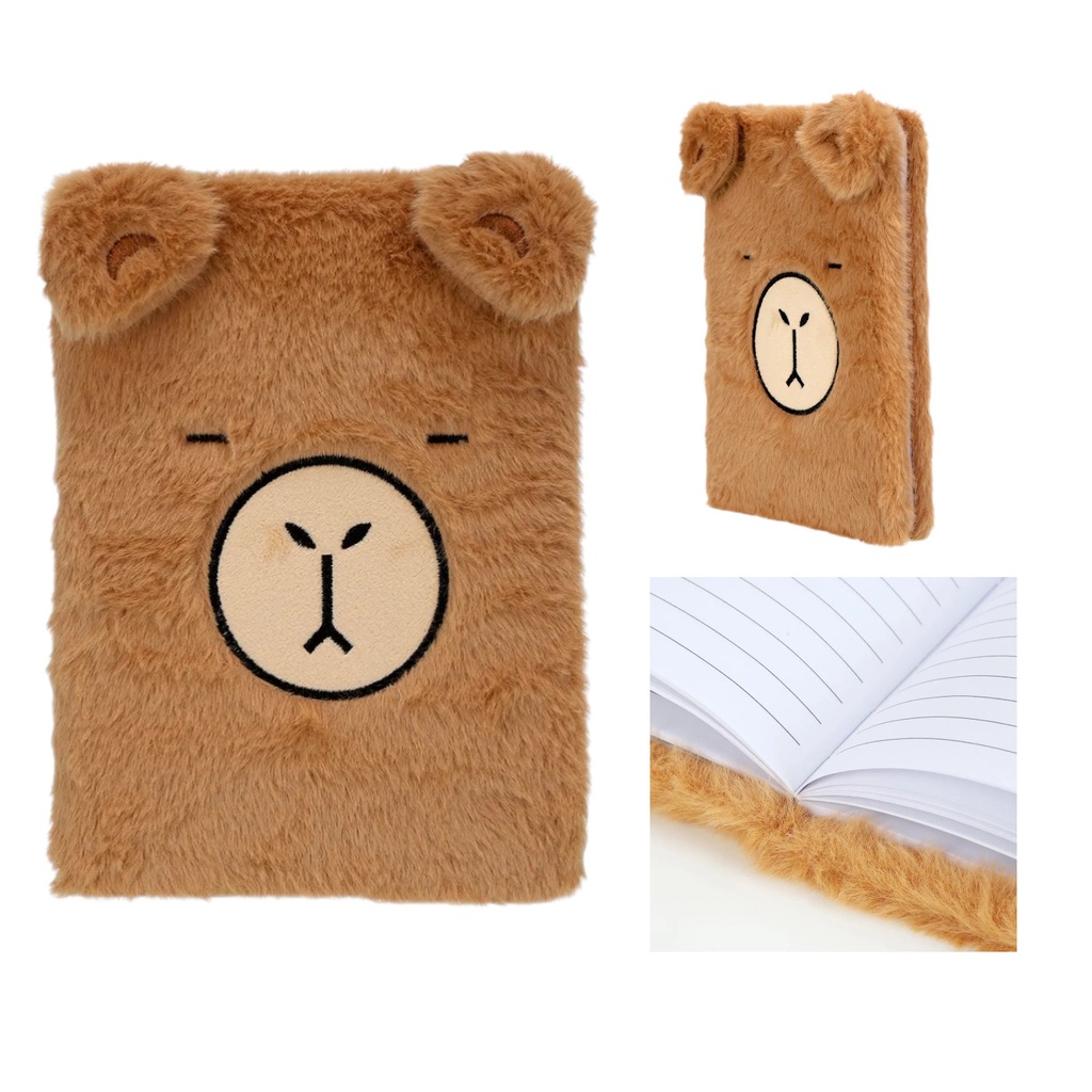 CUADERNO CAPYBARA TAPA PELUCHE 21x15CM