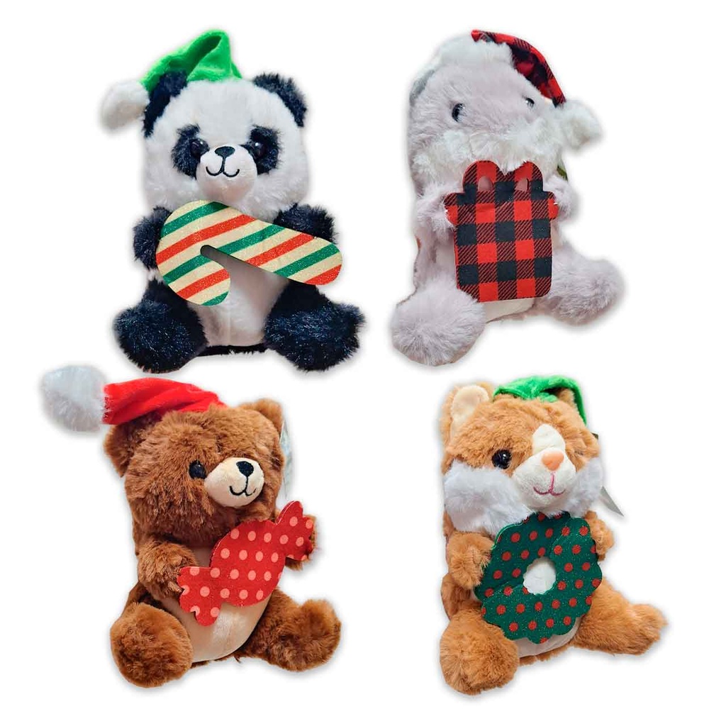 PELUCHE ANIMALES NAVIDEÑOS 18CM APROX