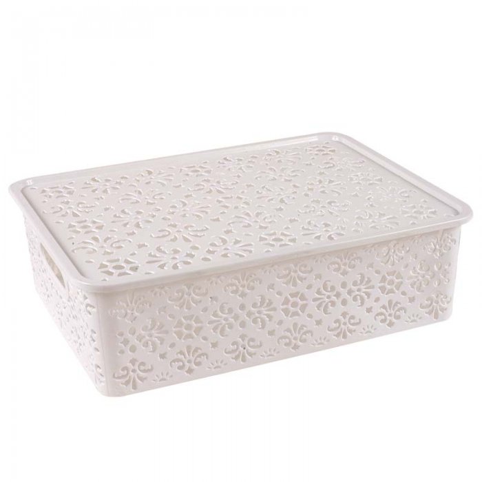 CANASTO ORGANIZADOR CON TAPA 35x25x11 CM