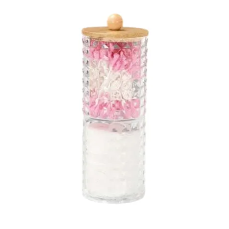 ORGANIZADOR DE ACRÍLICO APILABLE 18CM TAPA DE BAMBOO