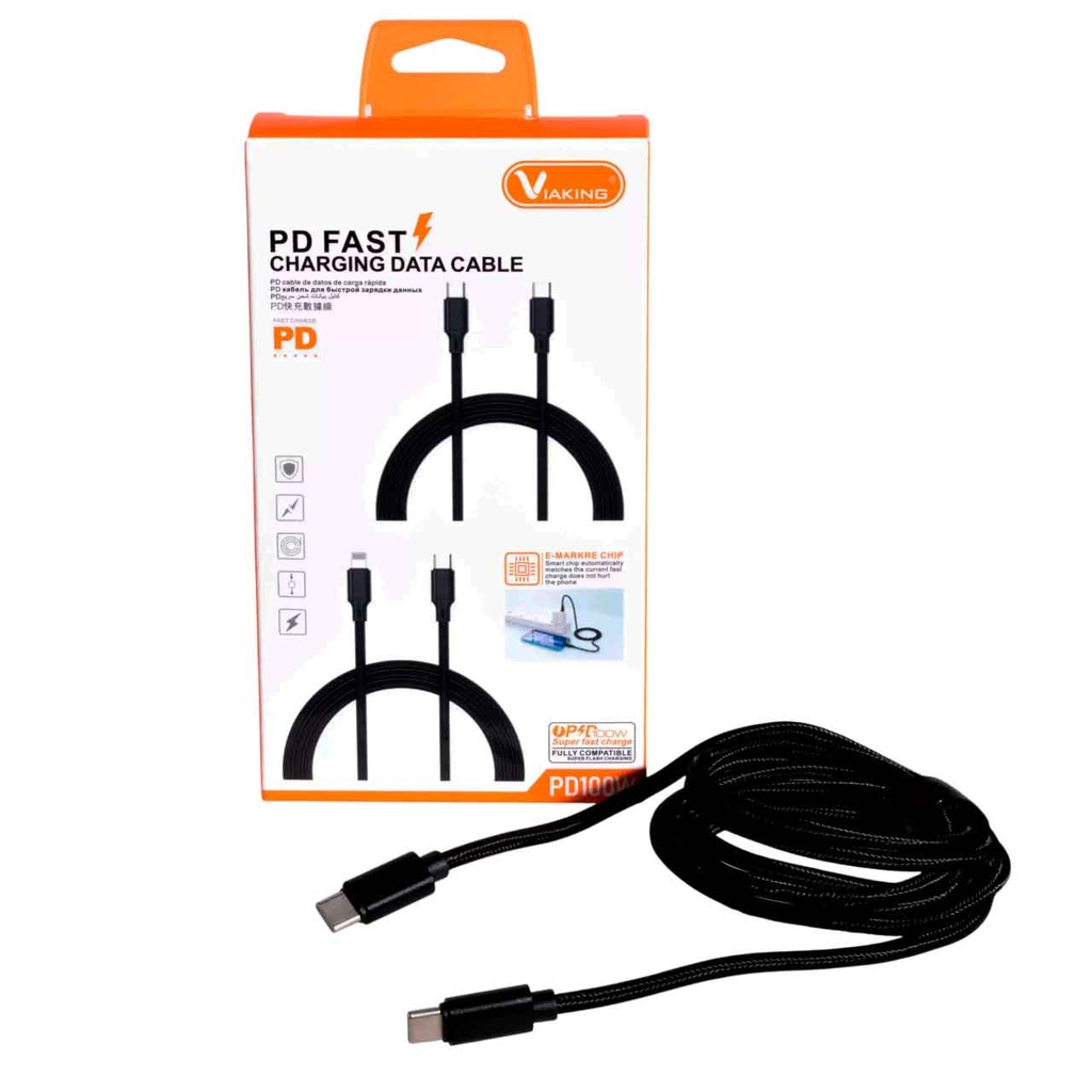 CABLE USB-C – USB-C 1.5M 100W VIAKING