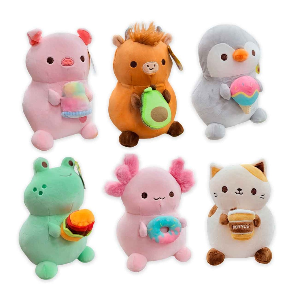 PELUCHE DE ANIMALES CON COMIDA 23CM