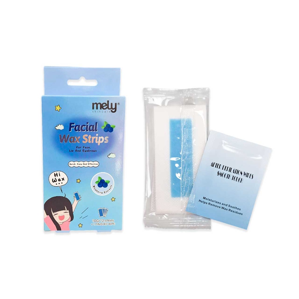 [PM-MY892004] TIRAS DE CERA PARA DEPILACIÓN FACIAL ARÁNDANOS 12PCS MELY