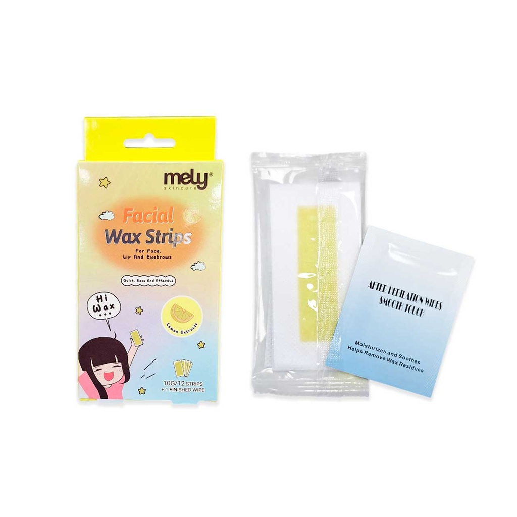 [PM-MY892005] TIRAS DE CERA PARA DEPILACIÓN FACIAL LIMÓN 12PCS MELY