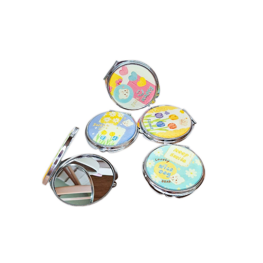 ESPEJO DE CARTERA REDONDO CON DIBUJOS