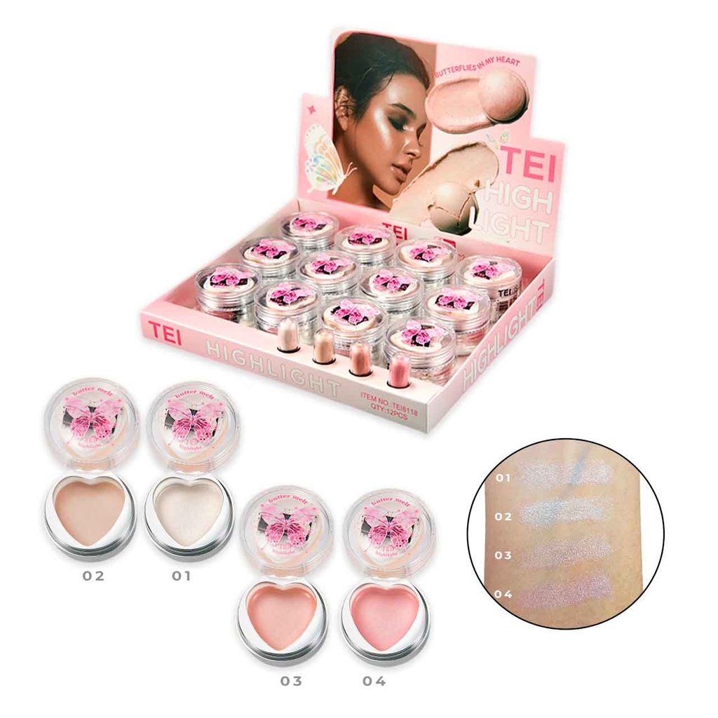 [PM-TEI8118] ILUMINADOR EN CREMA TAPA MARIPOSA TEI