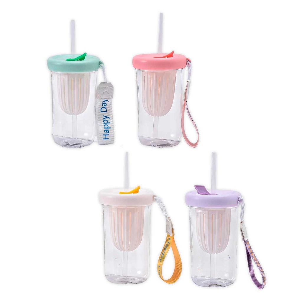 VASO CON INFUSOR Y SORBETE 9x14CM