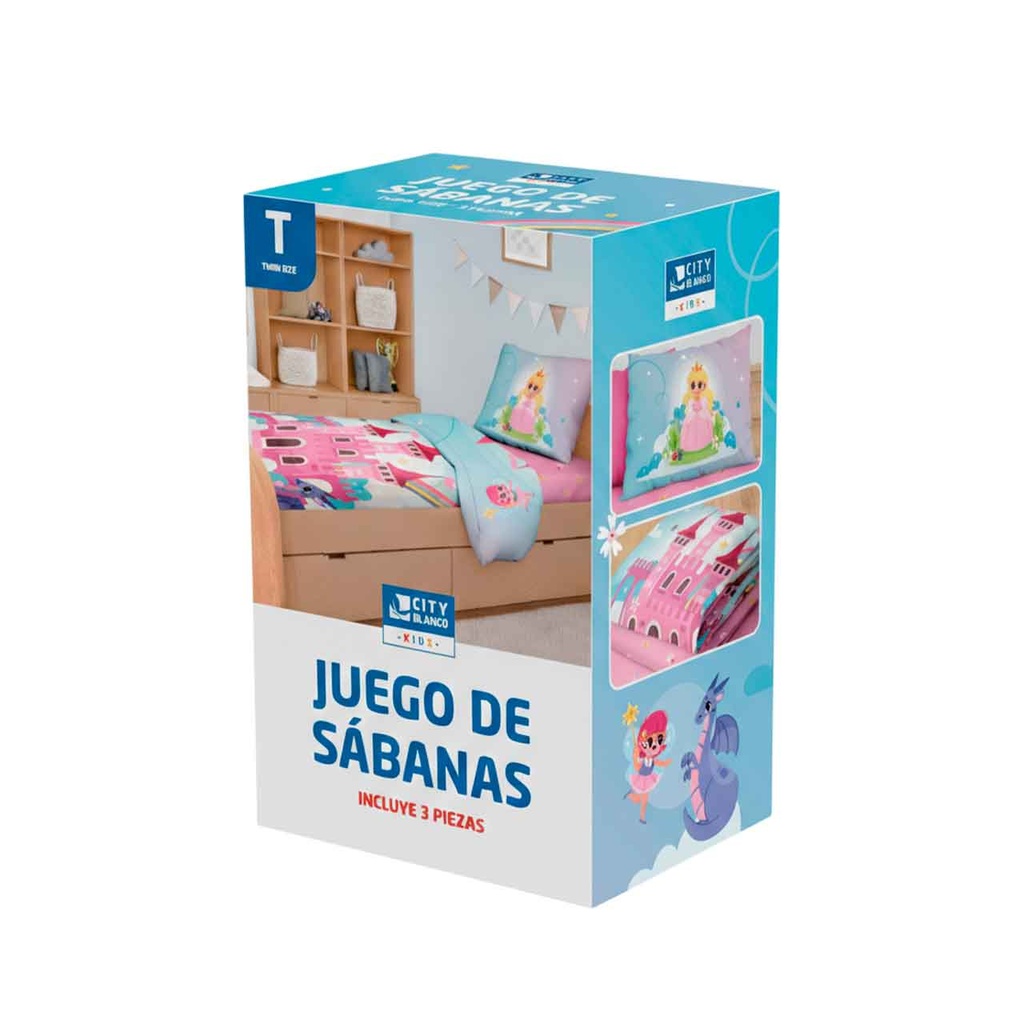 JUEGO DE SÁBANAS INFANTILES PRINCESAS TWIN SIZE