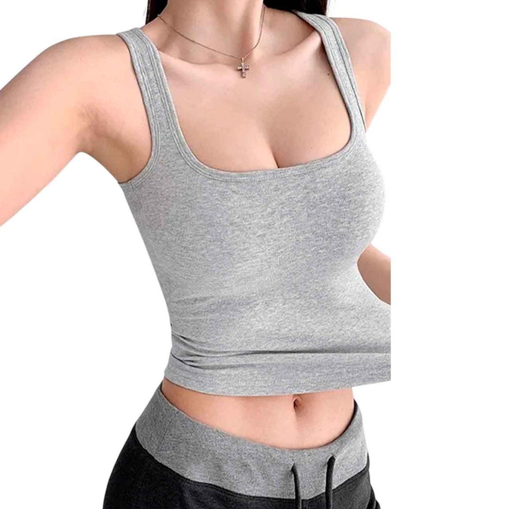 TOP DEPORTIVO LISO GRIS