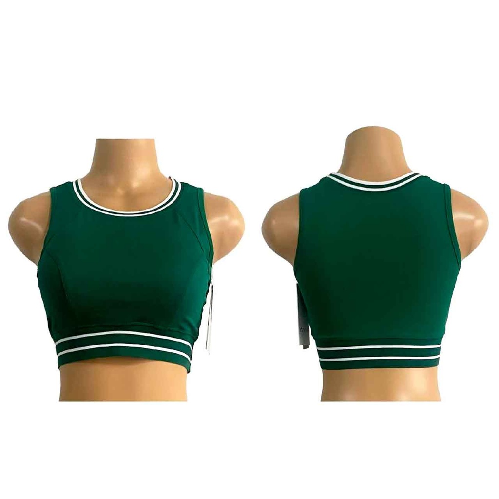 TOP VERDE CON LÍNEAS BLANCAS