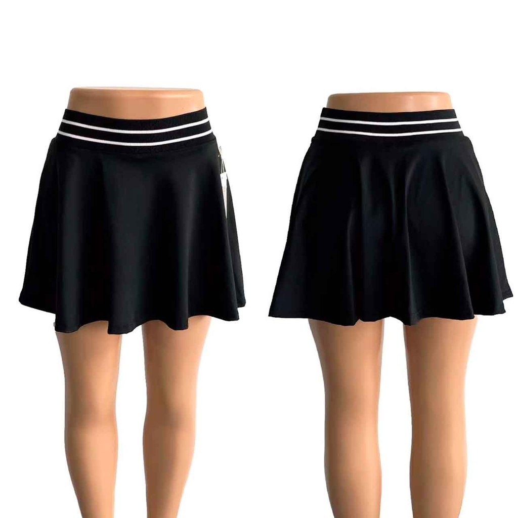 POLLERA NEGRA CON LÍNEAS BLANCAS