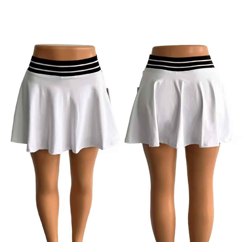 POLLERA BLANCA CON LÍNEAS BLANCAS