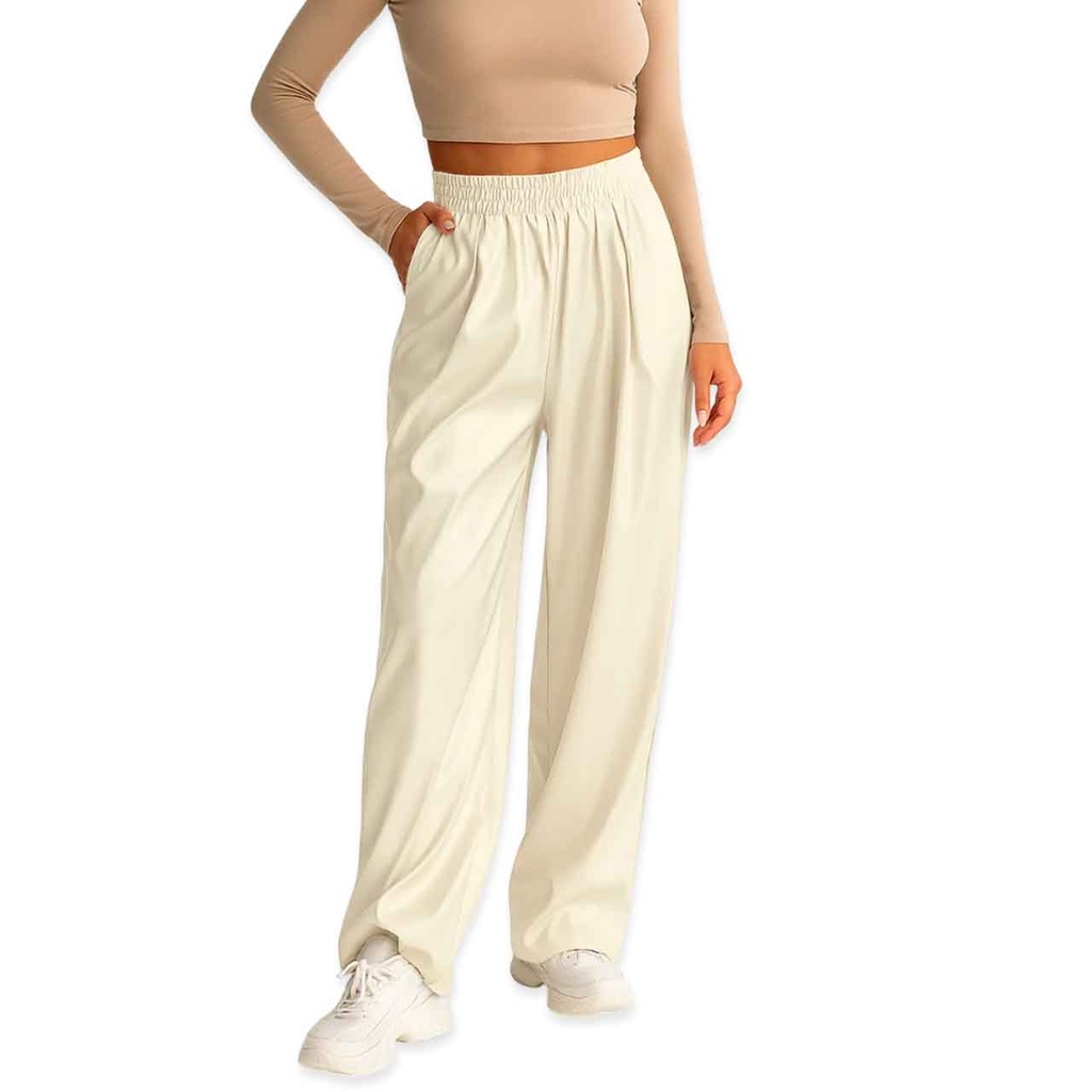 PANTALÓN JOGGING RECTO BEIGE