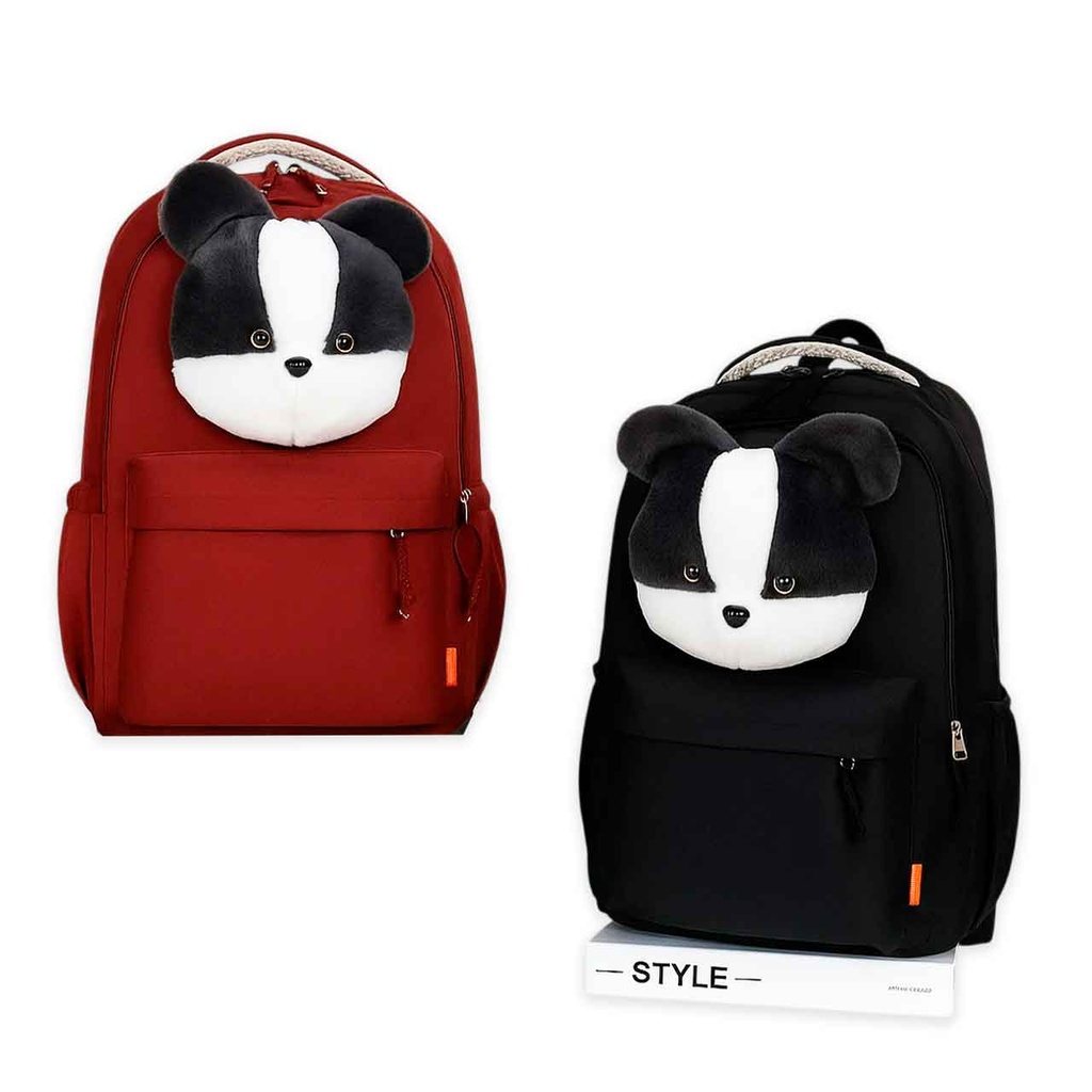MOCHILA ESCOLAR CON PELUCHE DE PANDA
