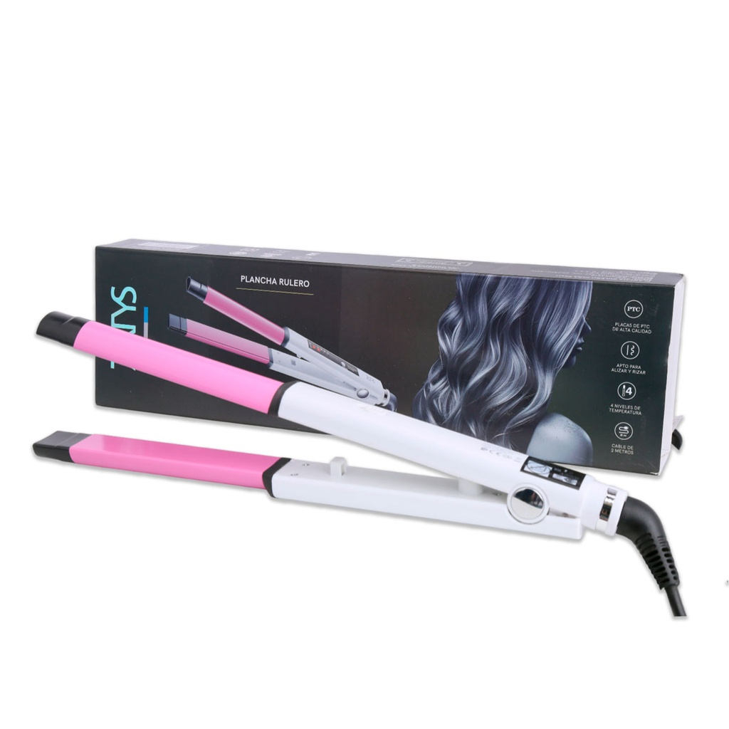 PLANCHA Y BUCLERA 2EN1 PARA CABELLO 30W ZATYS