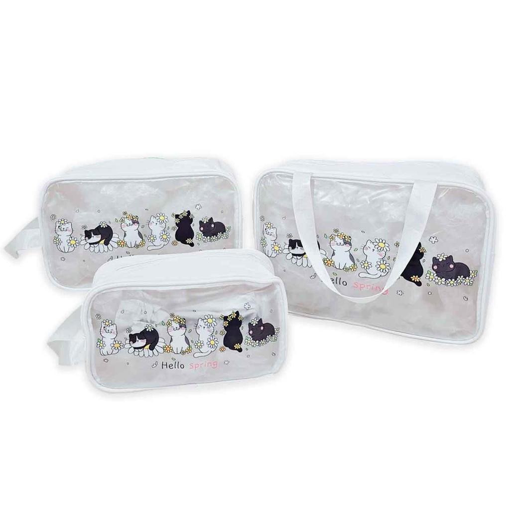[PM-UT512037] SET X3 NECESERS SPRING GATITOS