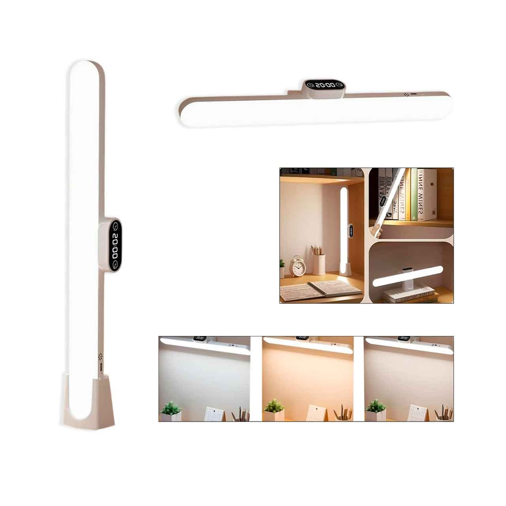LAMPARA LED PORTATIL MULTIUSO CON RELOJ 40×3.5CM