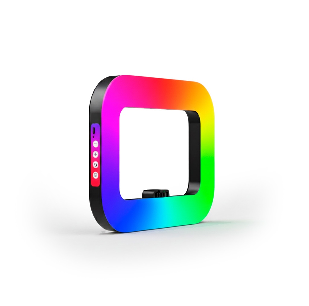 ARO DE LUZ CUADRADO RGB PARA CELULAR PORTÁTIL