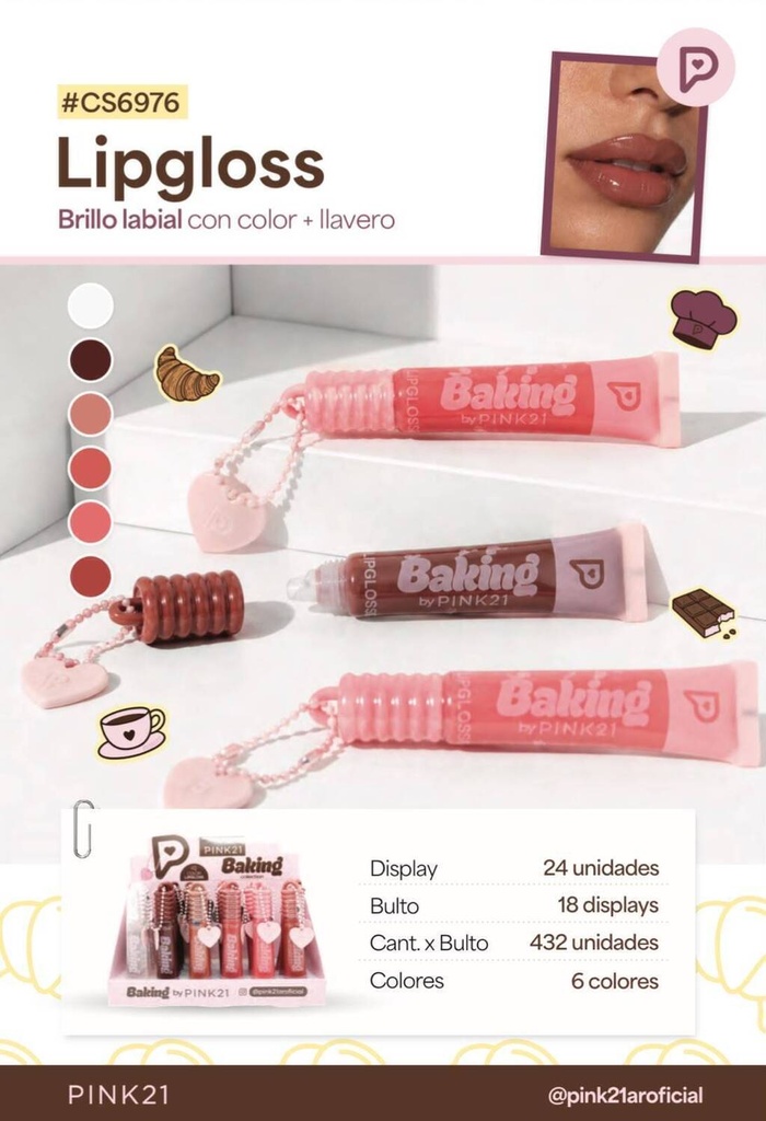 Lip gloss color BAKING PINK 21