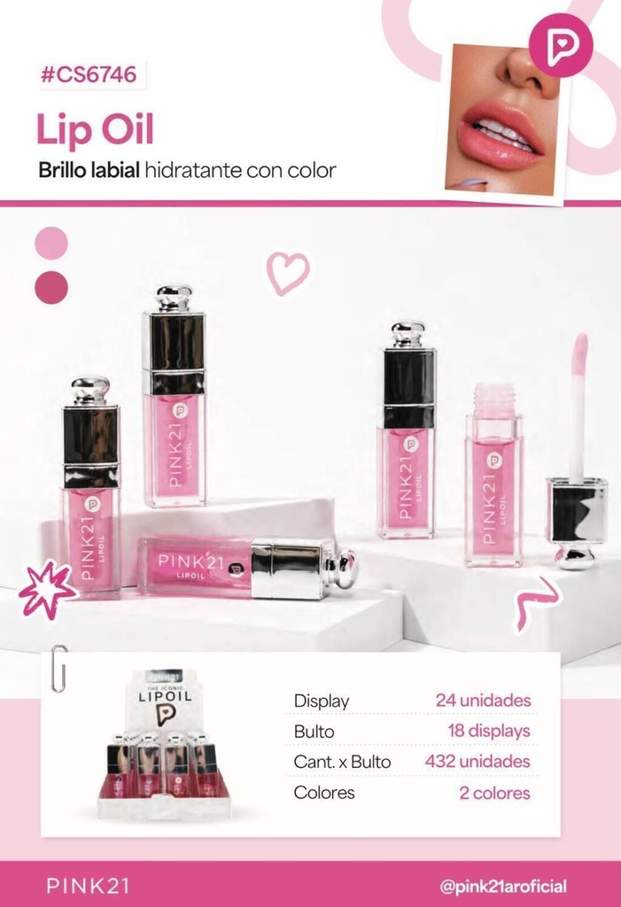 [PL-CS6746] Lip oil THE ICONIC PINK 21