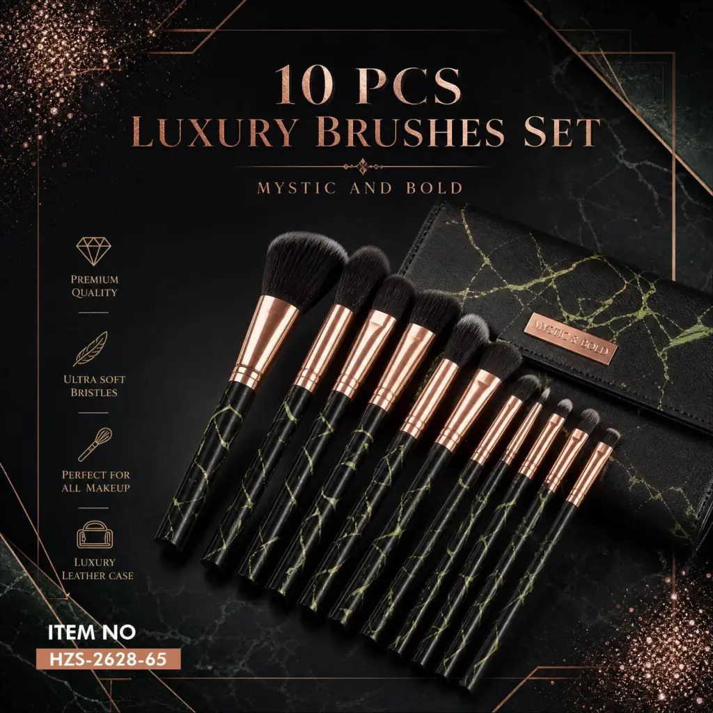 SET BROCHAS PARA MAQUILLAJE  blanco negro