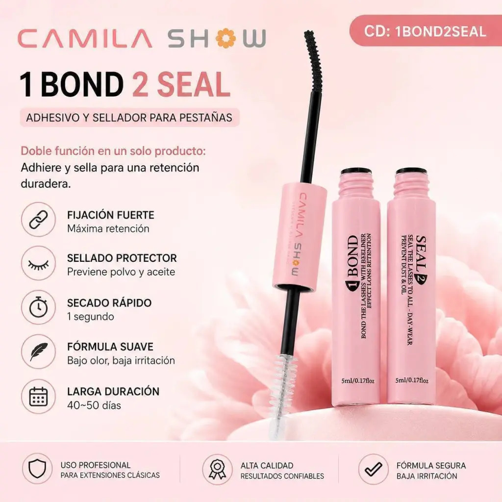 [PT-2 SEAL] ADHESIVO Y SELLADOR PARA PESTAÑAS CAMILA SHOW CD: 1 BOND 2 SEAL