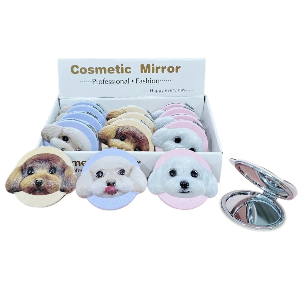 ESPEJO DE CARTERA REDONDO PERRITOS