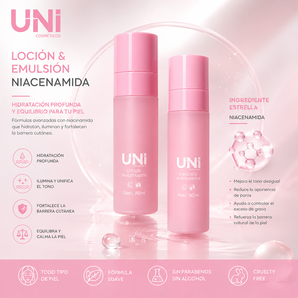 Locion hidratante facial NIACINAMIDA 80ML UNI