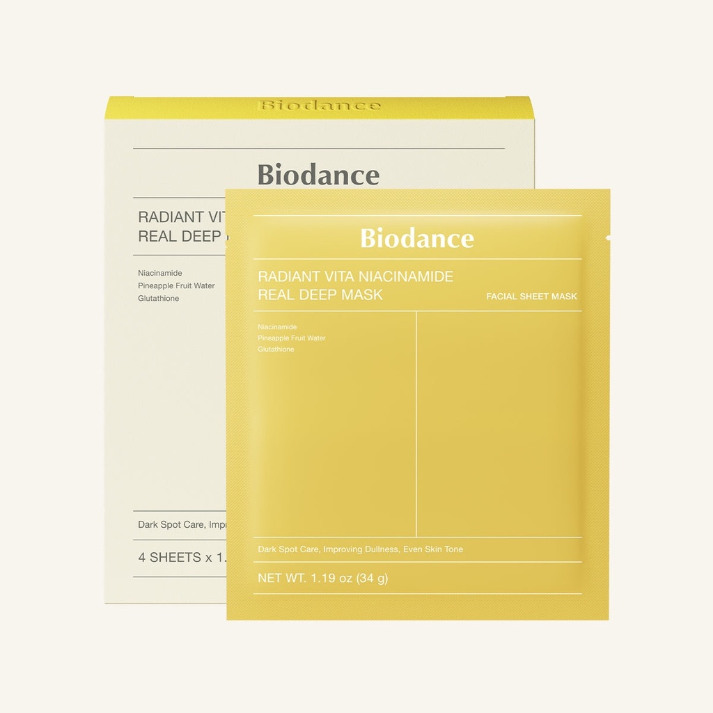 [PS-BIO039] Mascarilla Colageno iluminador Radiant Vita Niacinamide Biodance ORIGINAL___Caja X4