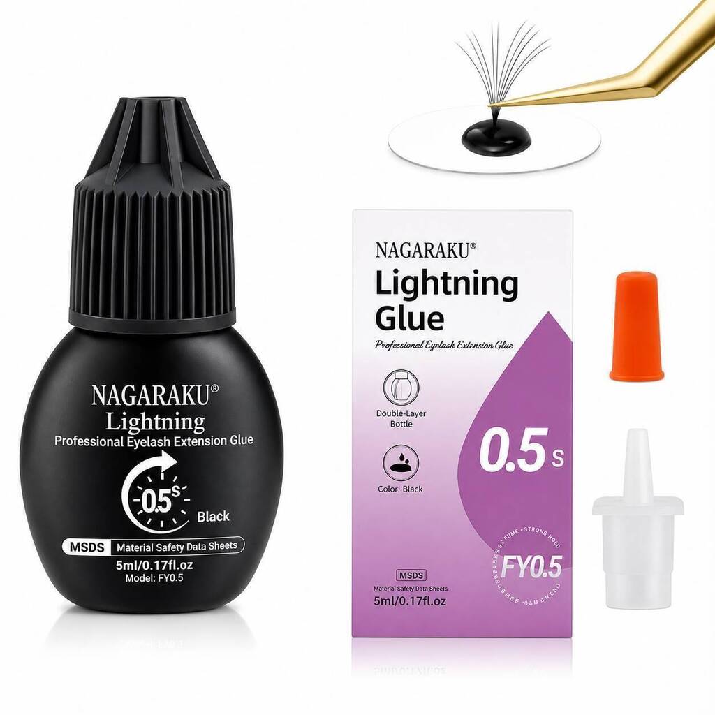 Pegamento para pestañas LIGHTNING GLUE NEGRO 5ml NAGARAKU