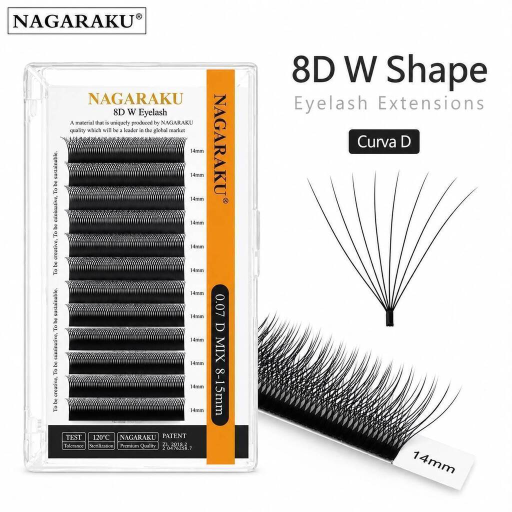 Pestañas NAGARAKU caja gris 8D 0.07D mix 8-15 mm NAGARAKU
