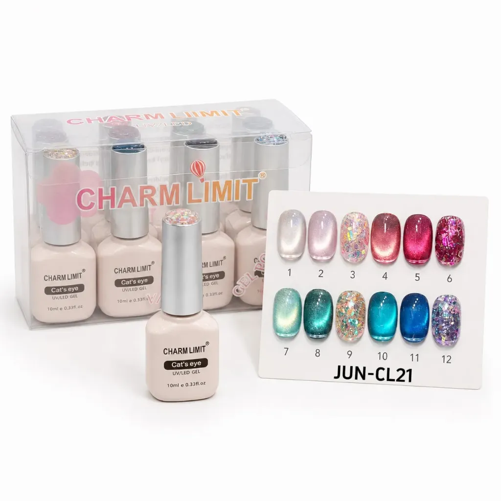Esmalte Ojo de Gatos Charm Limit serie Rosa Celeste__Caja