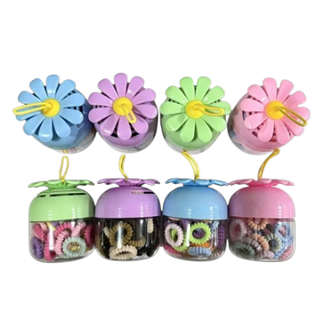[PM-YZLR03] COLITAS MULTICOLOR EN FRASCO TAPA FLOR