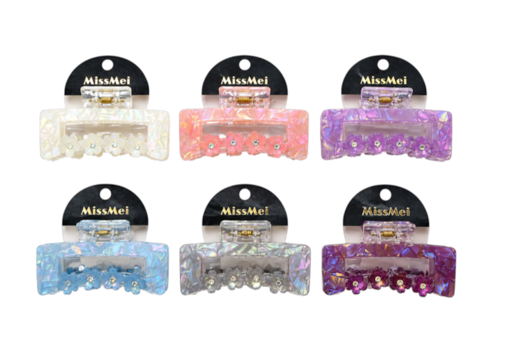 [PM-HEB-234] BROCHE RECTANGULAR CON FLORES MISSMEI