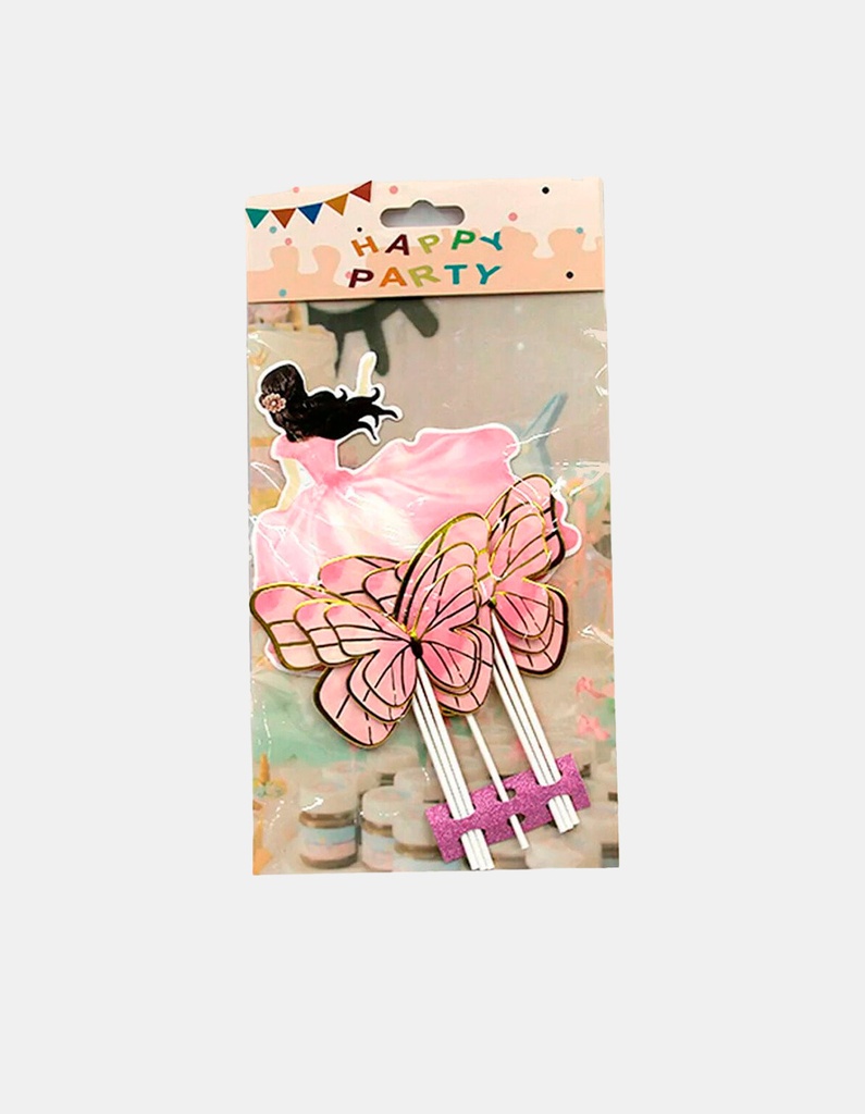 ADORNO PARA TORTA MARIPOSAS Y PRINCESA