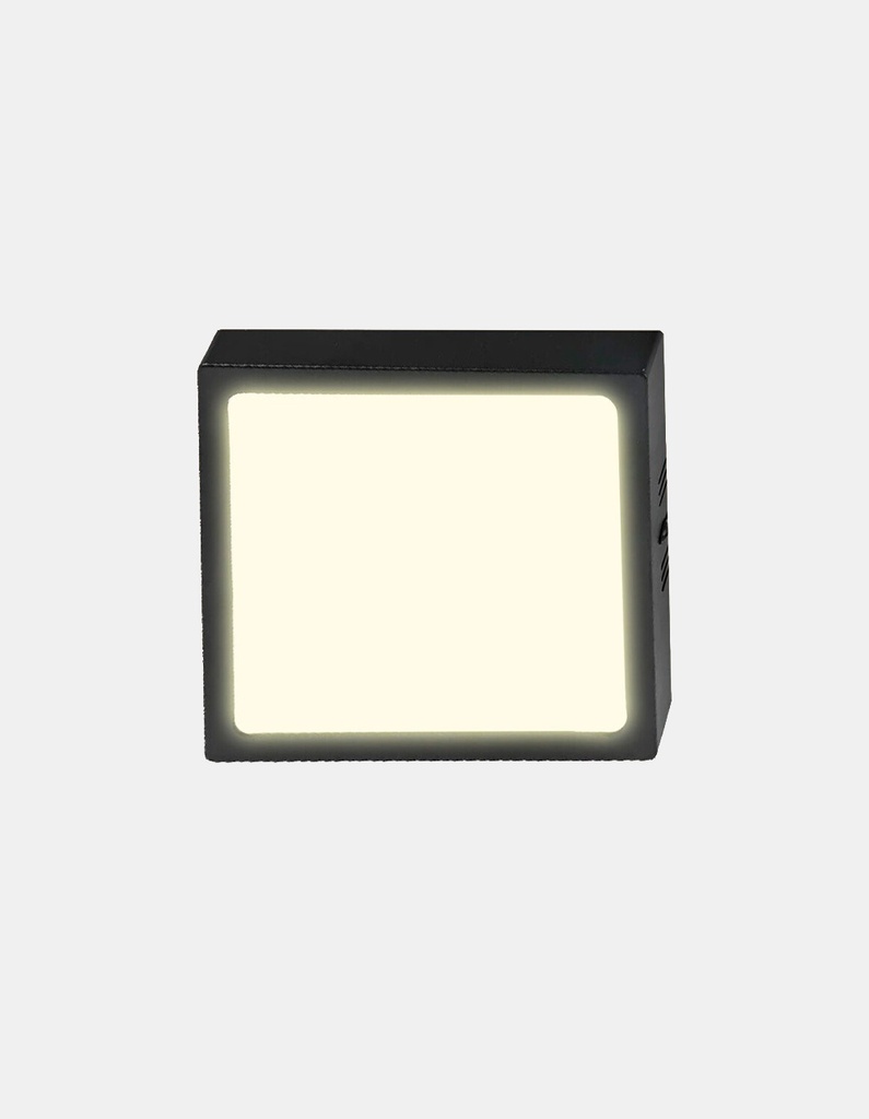 PLAFON CUADRADO 6W 3000K BK