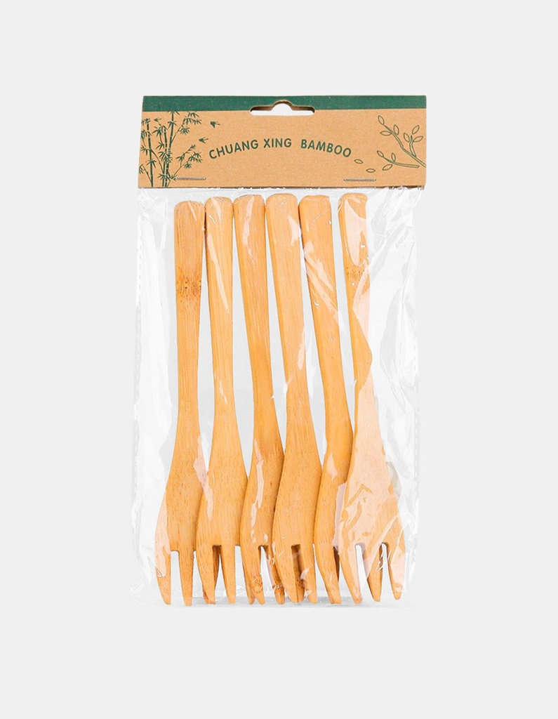 TENEDOR DE MADERA 16CM PCS*6