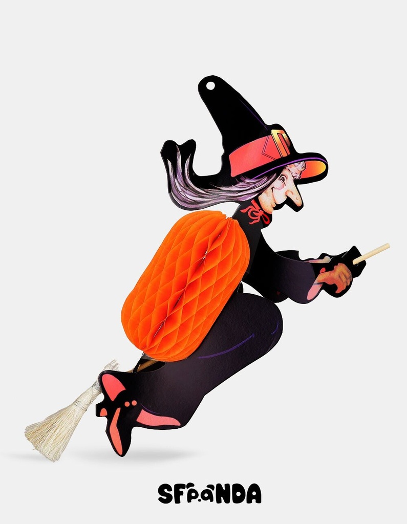 ADORNO DE PAPEL HALLOWEEN BRUJA