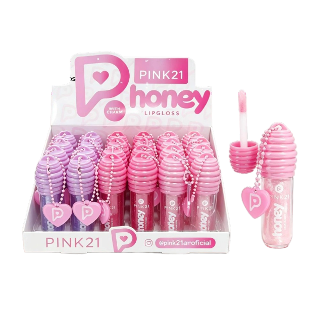 LIP GLOSS HONEY CON LLAVERO PINK 21