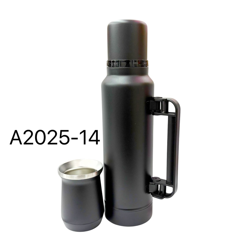 TERMO CON MATE Y BOMBILLA 1200ml