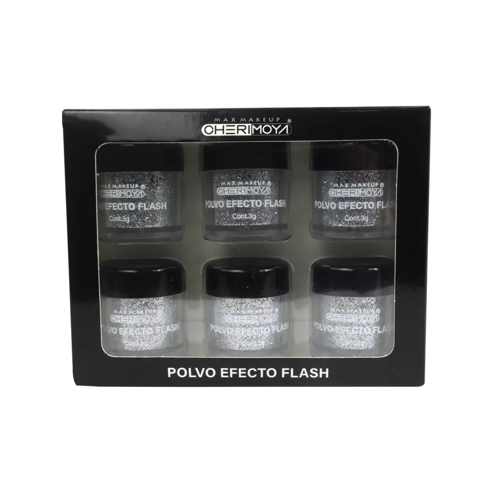 [BH011083] Glitter reflectivo brillante polvo efecto flash 6pcs CHERIMOYA___PACK X12