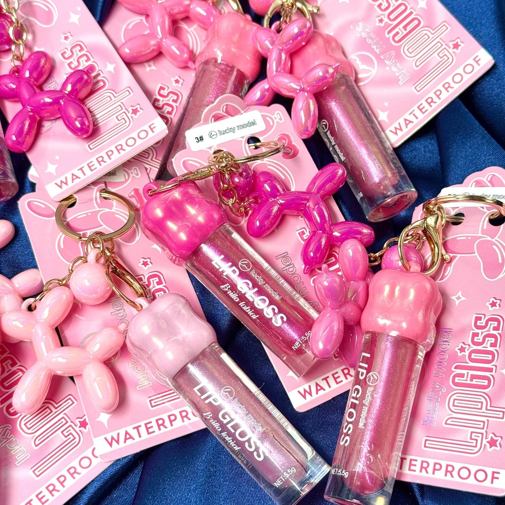 [PY-ML8241] LIP GLOSS CON LLAVERO GLOBO LUCKY MODEL X1U. *12
