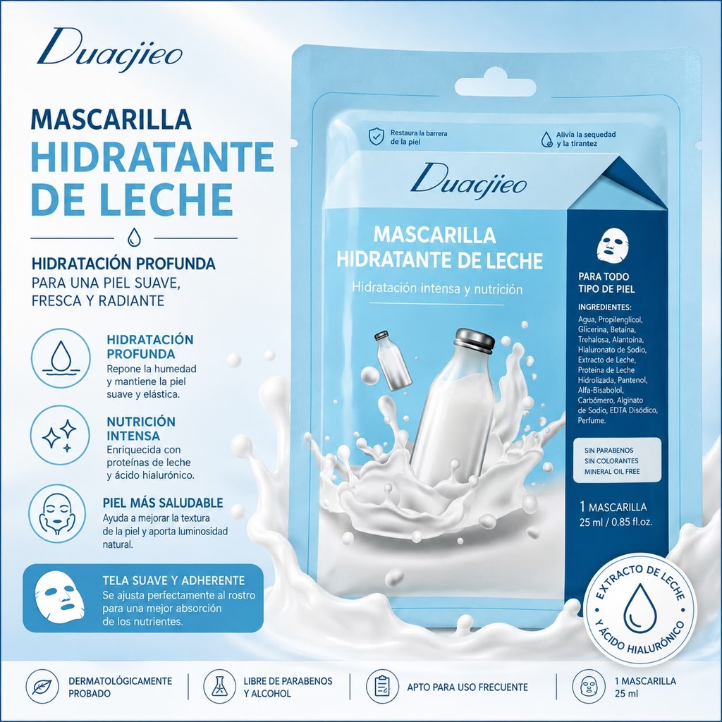 [PY-CM-111] MASCARA HIDRATANTE LECHE X1U.