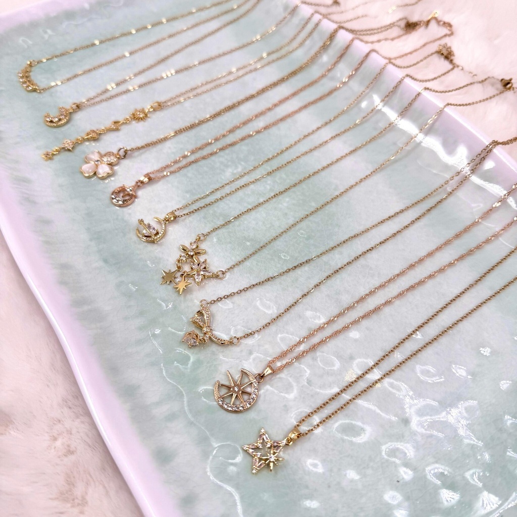 COLLAR DORADO CON PIEDRAS X1U. *12