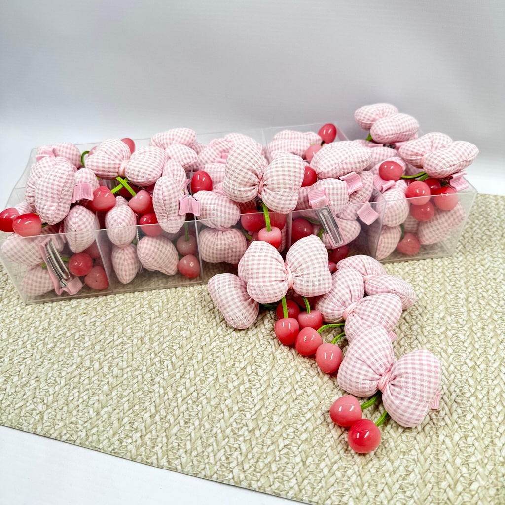PAR DE HEBILLAS MOÑO CEREZAS