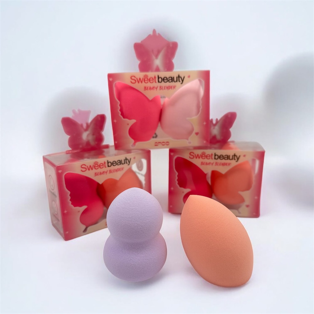 ESPONJA DE MAQUILLAJE X2 MARIPOSA SWEET BEAUTY X1U. *12