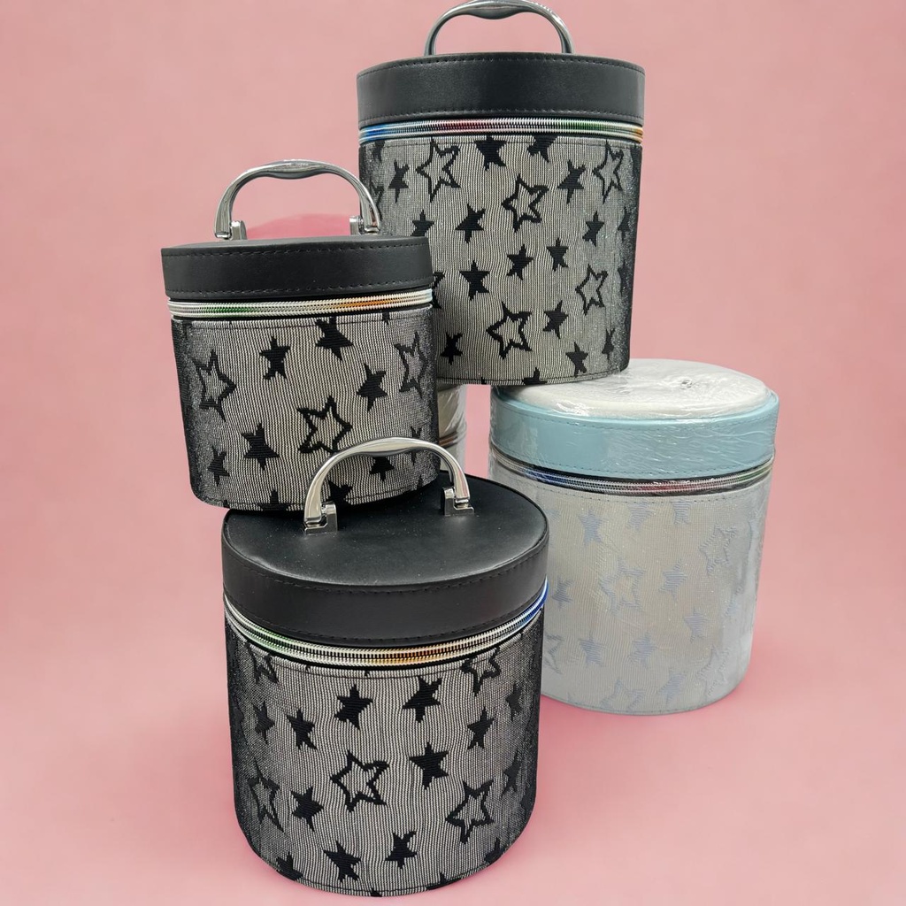 [PY-C-3180] PORTA COSMETICO X3 PCS. ESTRELLAS.