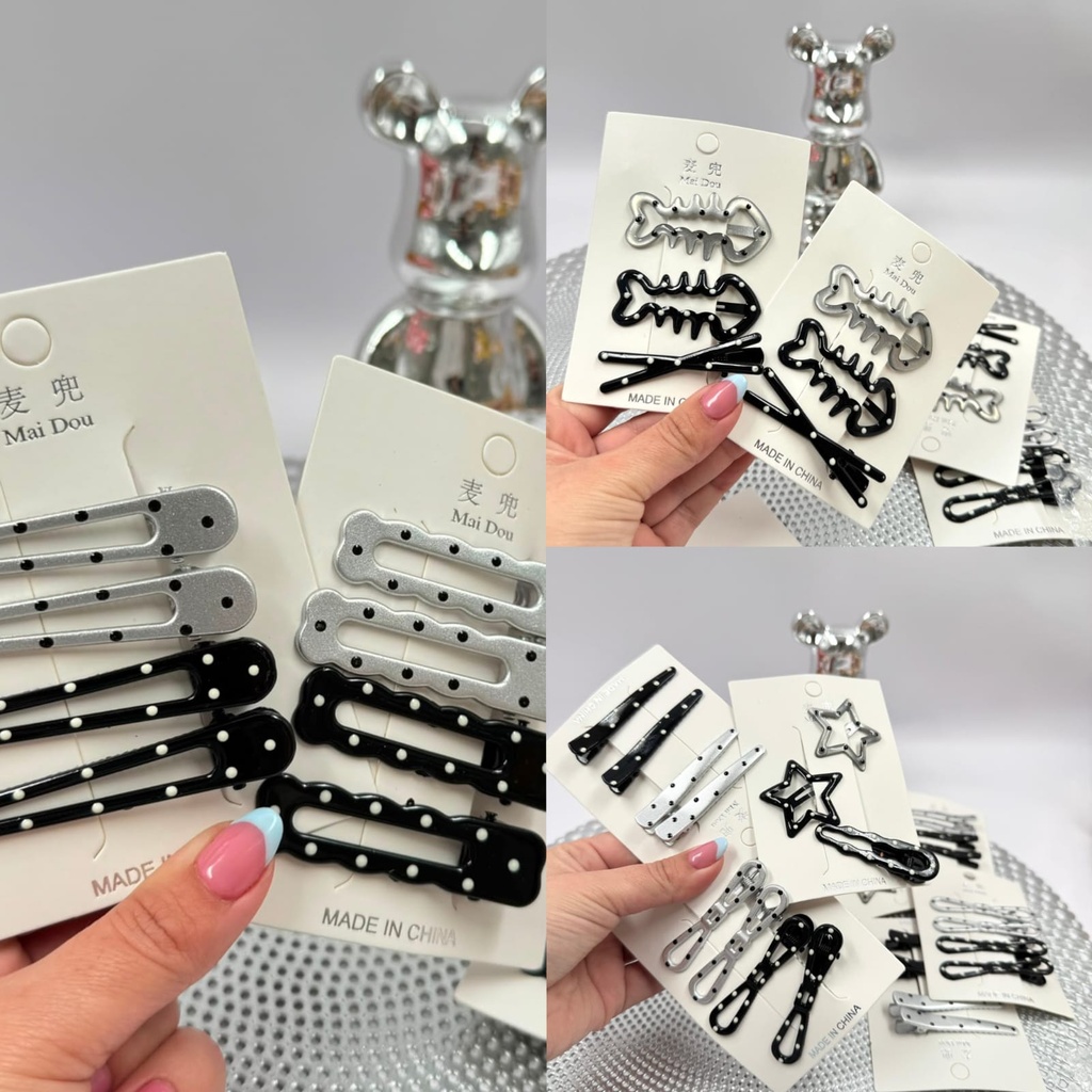 HEBILLA DE PELO CON LUNARES MAI DOU X3/4PCS. *12