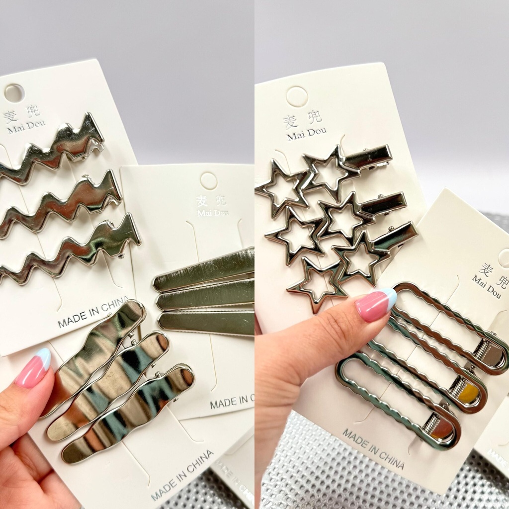 [PY-C-3134] SET HEBILLAS DE ACERO EN FORMAS MAI DOU X12SETS